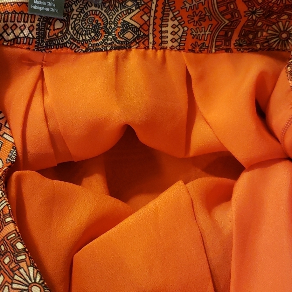 Love21 orange tapestry lined flare skirt - Picture 7 of 11